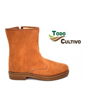 Bota Serraje con Cremallera y Forro.